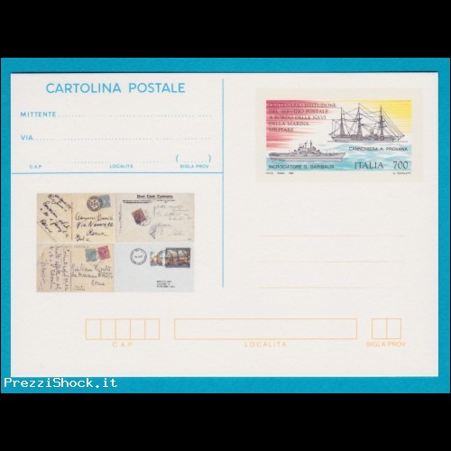 1992 cartolina postale servizio postale navi marina