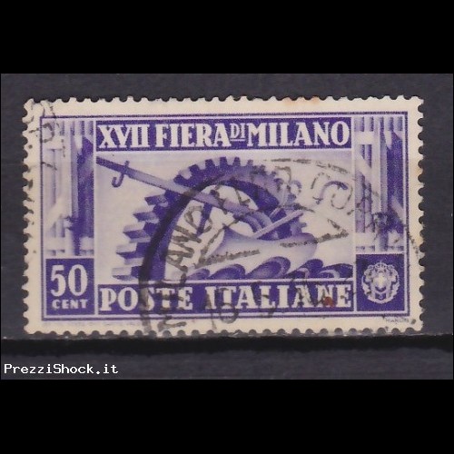1936 - XVII fiera Milano - cent 50 - USATO