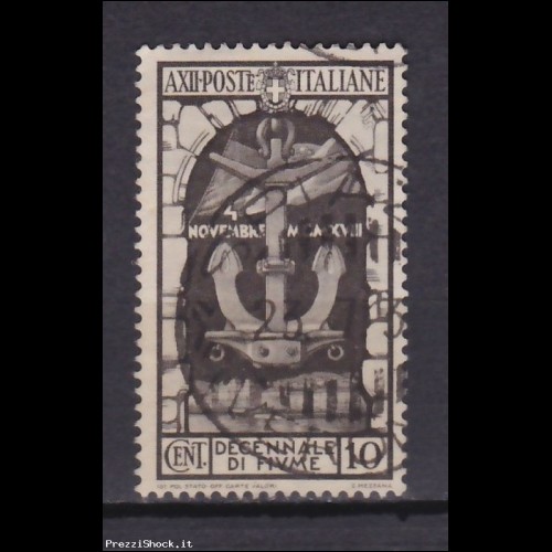 1934 - decennale di Fiume - cent 10 - USATO