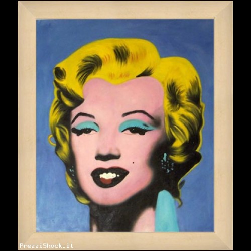 Quadro dipinto Marilyn con cornice luna