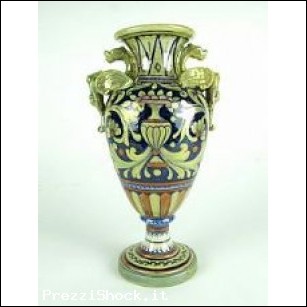 Vaso policromo ceramica a lustro Gualdo Tadino Anni 40