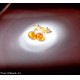 Orecchini oro giallo 18kt 750 perle ambra naturale NUOVI