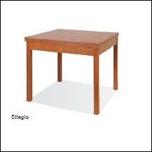 Tavolo in legno 90x90/180 apertura a libro color ciliegio