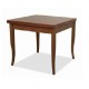 Tavolo in legno  80x80 color noce antico e gambe a sciabola