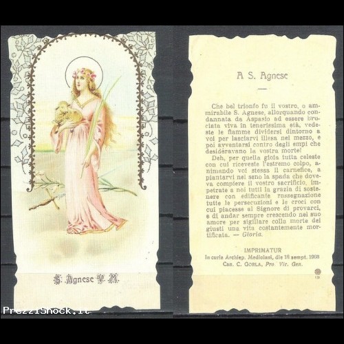  Sant Agnese - santino moderno RIPRODUZIONE