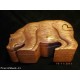 Orso puzzle box in legno Suar intagliato