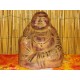 Buddha felice in terracotta decorata anticata