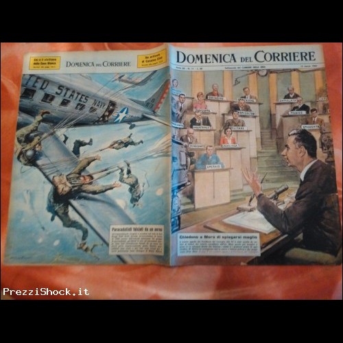 1964 Domenica del corriere - Moro, paracadutisti