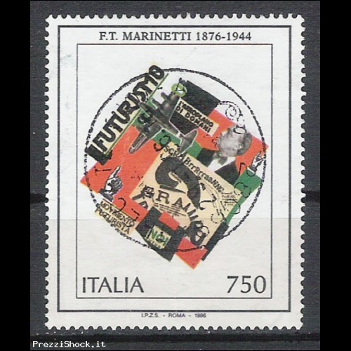 1996 - Filippo Tommaso Marinetti - Sassone 2196 usato