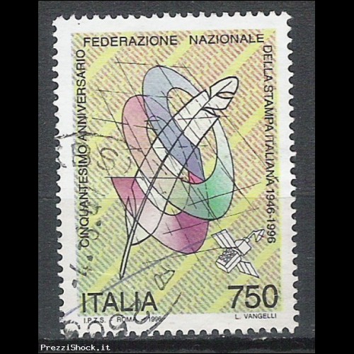 1996 anniversario stampa Italiana - Sassone 2207 usato