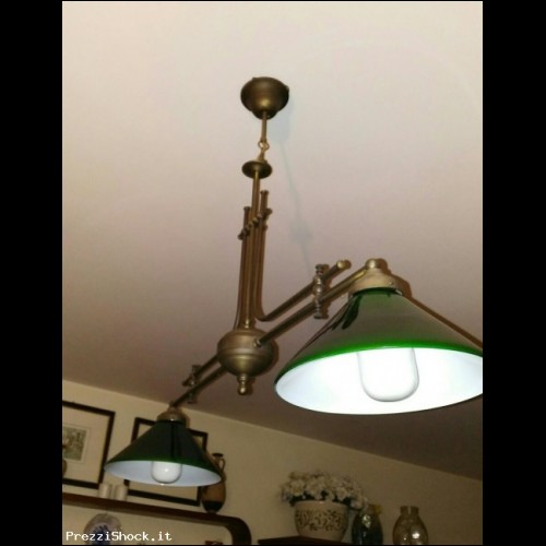 lampadario antico da biliardo