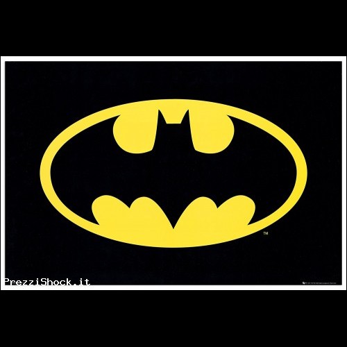 Batman Logo Pannello, Legno, Bordo Nero