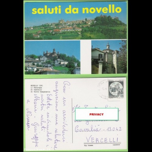 Novello Cuneo - saluti da - VG