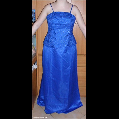Vestito donna sera blu long woman cocktail blue night corset