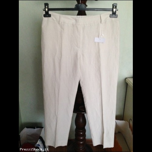 Pantaloni Max & Co. originali smarchiati in lino avorio