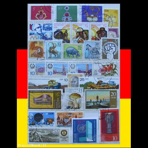 Lotto di 30 Francobolli Briefmarken della Germania DDR (DDR1