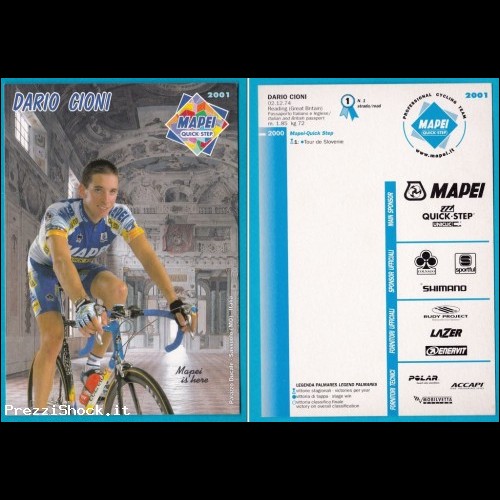2001 MAPEI ciclismo - DARIO CIONI