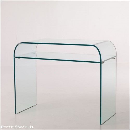 Consolle Glass Ripiano vetro curvato