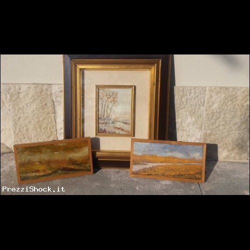 Tre dipinti olio su tela/tavola di legno, Vittorio Guaraldi