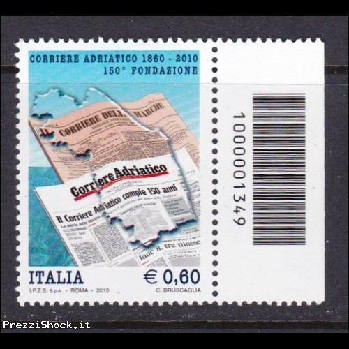 2010 Codice barre 1349 fondazione corriere Adriatico