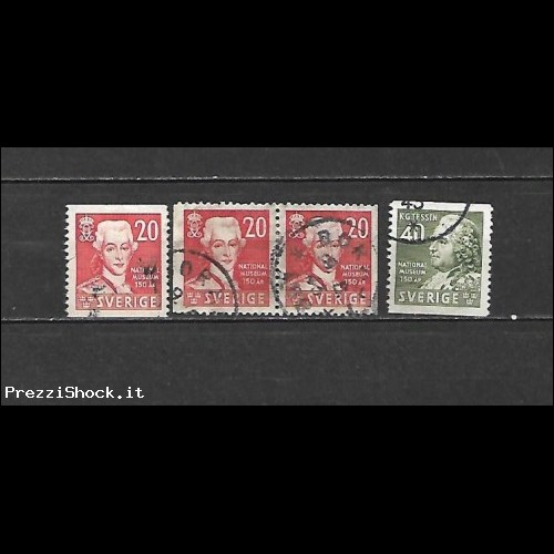 SVEZIA - 1942 - N. 294/95 + 294d USATI