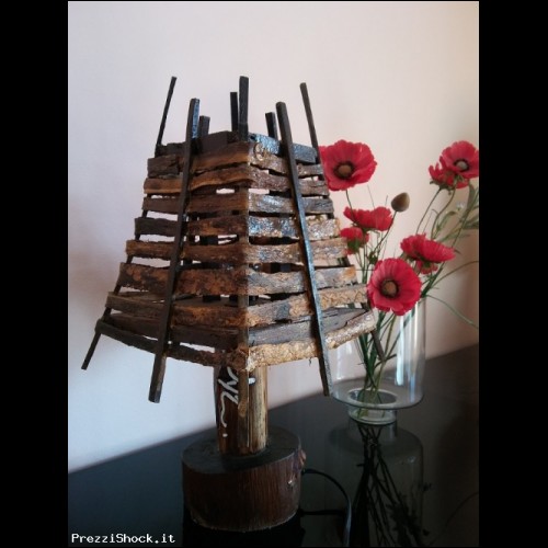 Lampada da Tavolo, com, letto #LumeFasce in legno di Agave