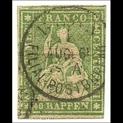 1854 - Svizzera 30 Helvetia C2659-