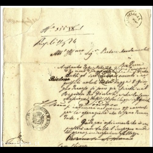 1874 - Italia Regno - Lettera senza copertura timbro Biadene