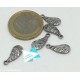 5 Ciondoli argento tibetano conchiglie lunghe