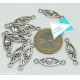 10 connettori ovali, argento tibetano