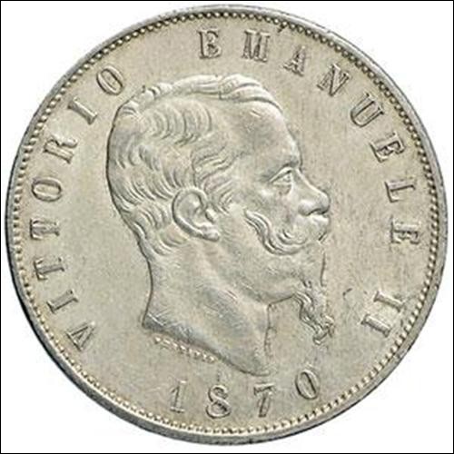 5 lire d'argento del Regno dItalia Vittorio Emanuele II