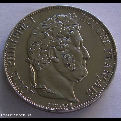 Moneta d'argento, 5 fr. di Luigi Filippo I re dei Francesi