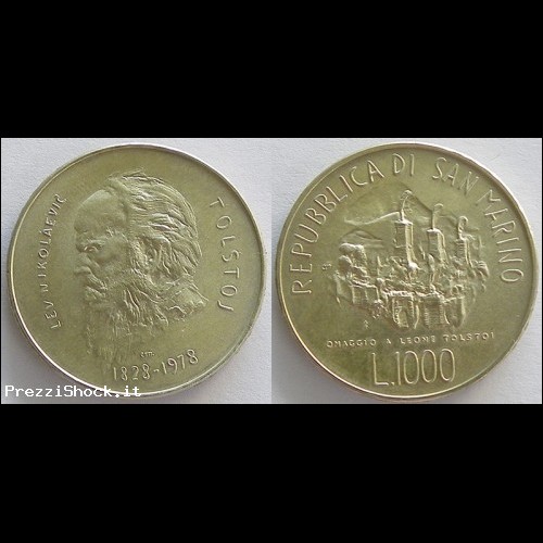 Moneta dargento Repubblica di San Marino, Leone Tolstoi
