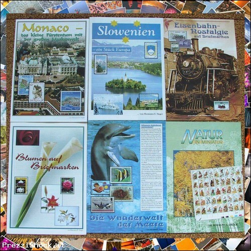Stock Lotto 6 Depliant Brochure Francobolli per Collezionism
