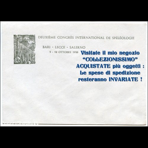 567> Busta orig. Congresso Internazionale Speleologia 1958 !