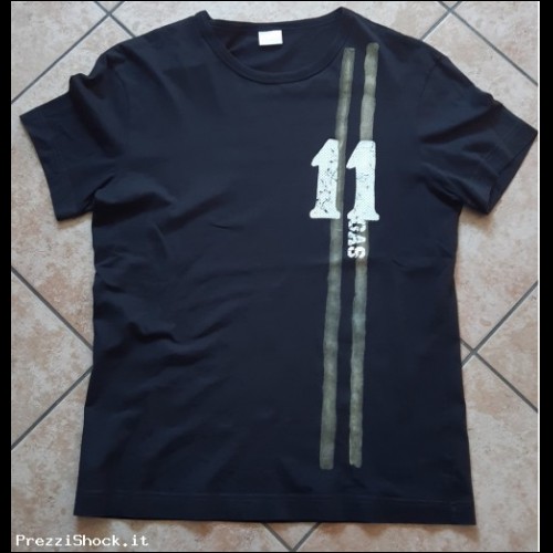 T-shirt GAS Beach Wear - Taglia L (veste stretto) - Nero