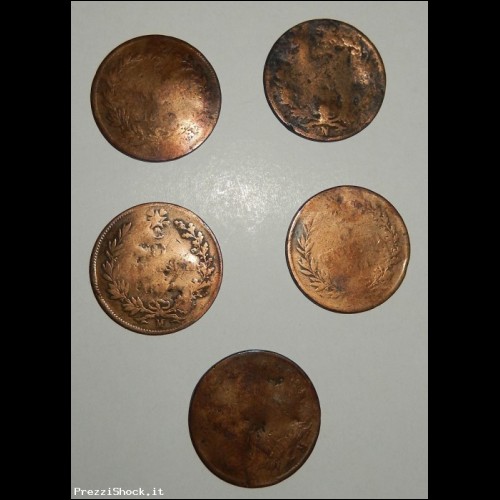 lotto 5 monete - 5 CENTESIMI DEL REGNO D'ITALIA V. E. II
