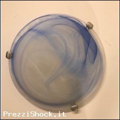 Plafoniera da soff. in vetro - 1 portalampade azzurra usata