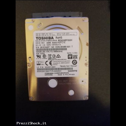 Hard disk 2,5" SATA Toshiba 500 GB MQ02ABF050H usato