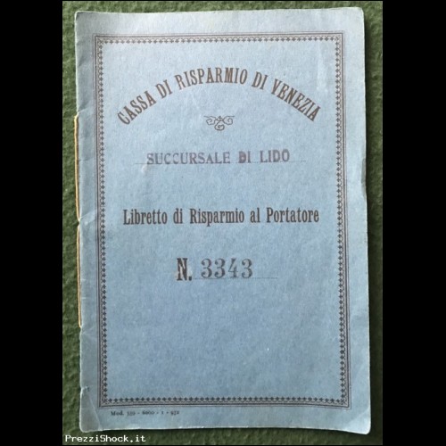 Libretto Risparmio Portatore - Cassa Risparmio Venezia Lido