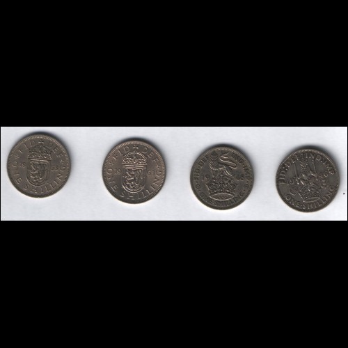 Monete Inglesi 1946-1948-1953-1963 SCELLINI SHILLING