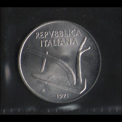 1971 ITALIA DA DIVISIONALE ZECCA 10 LIRE FDC
