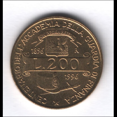 MONETE ITALIANE -  1996 200 LIRE GUARDIA DI FINANZA