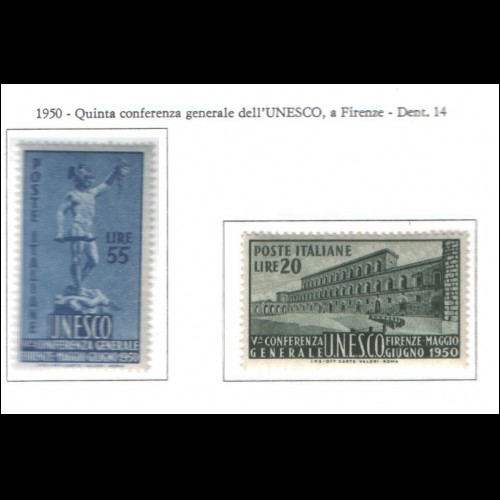 1950 Italia UNESCO NUOVO ** MNH