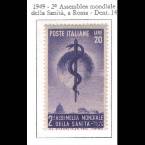 1949 Italia SANITA' FRANCOBOLLO NUOVO ** MNH