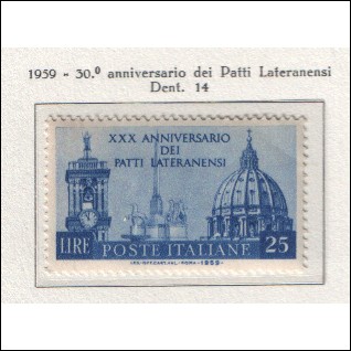 1959 Italia - 30 anniversario dei patti Lateranensi