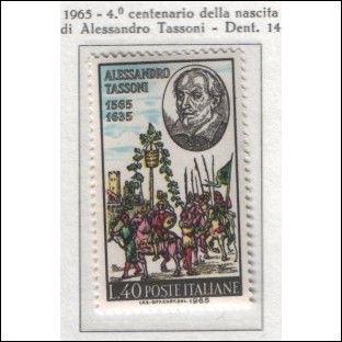 1965 - ITALIA 4 centenario nascita di Alessandro Tassoni