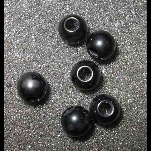 Perlina in plastica 6mm colore nero