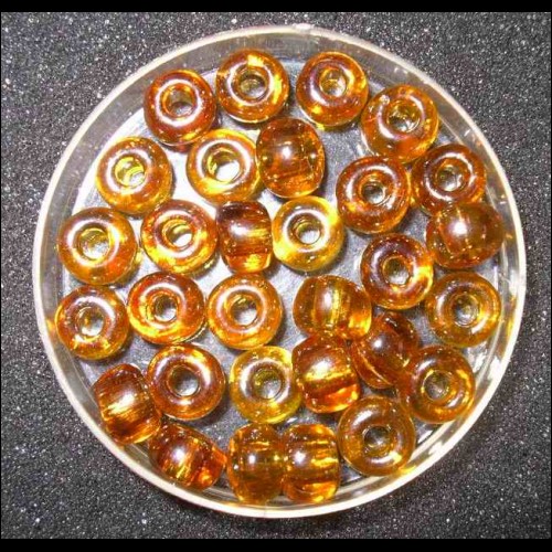 30pz perline in vetro color ambra 6mm circa 10g