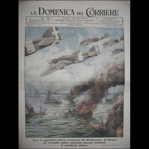DOMENICA DEL CORRIERE N34-1942 VITTORIA AERONAVALE ITALIANE
